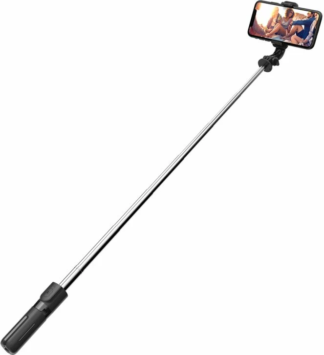 Selfie stick me tripod Tech-Protect L02S, Bluetooth, për celular, i zi