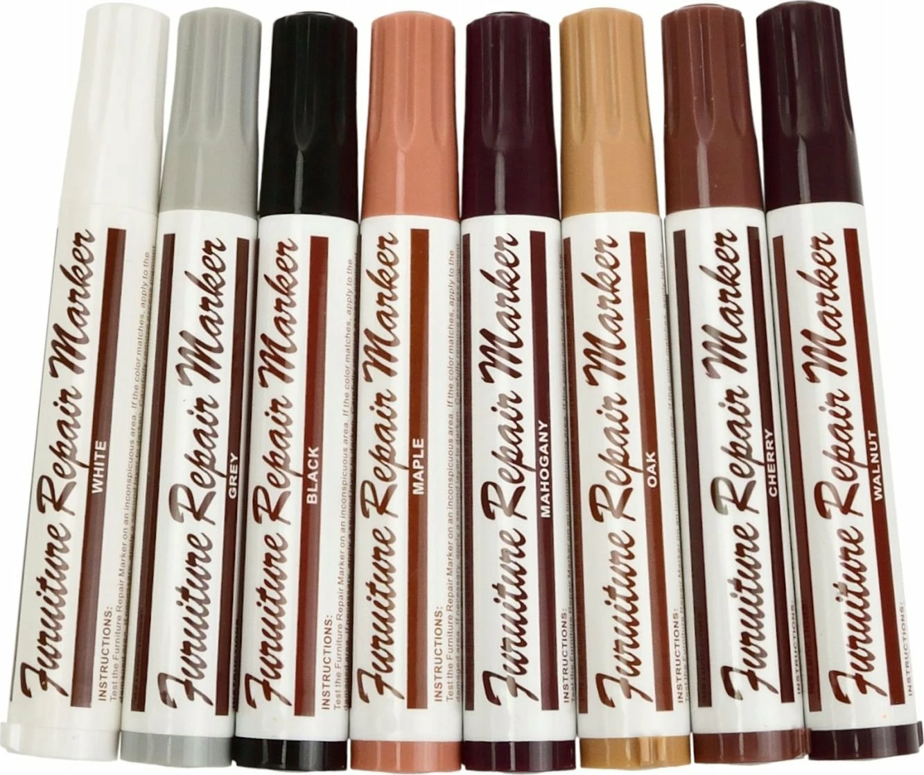 Set riparimi për panele dhe mobilje druri Geko 17 copë (10 ngjyra + marker transparent, dyll, mprehës, kuti)