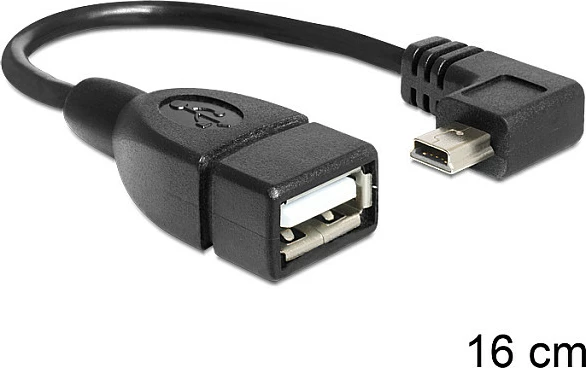Kabllo OTG DeLOCK 83245, USB-A femër / Mini-USB B mashkull, 0.16 m, e zezë