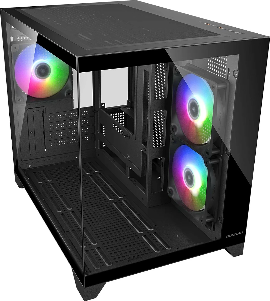 Kasë Cougar FV150 ARGB Mini Tower, micro ATX/Mini-ITX, xham i temperuar, e zezë