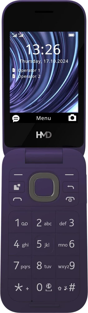 Celular me kapak HMD 2660 Flip, Dual SIM, 4G LTE, 128 MB memorie, Viola