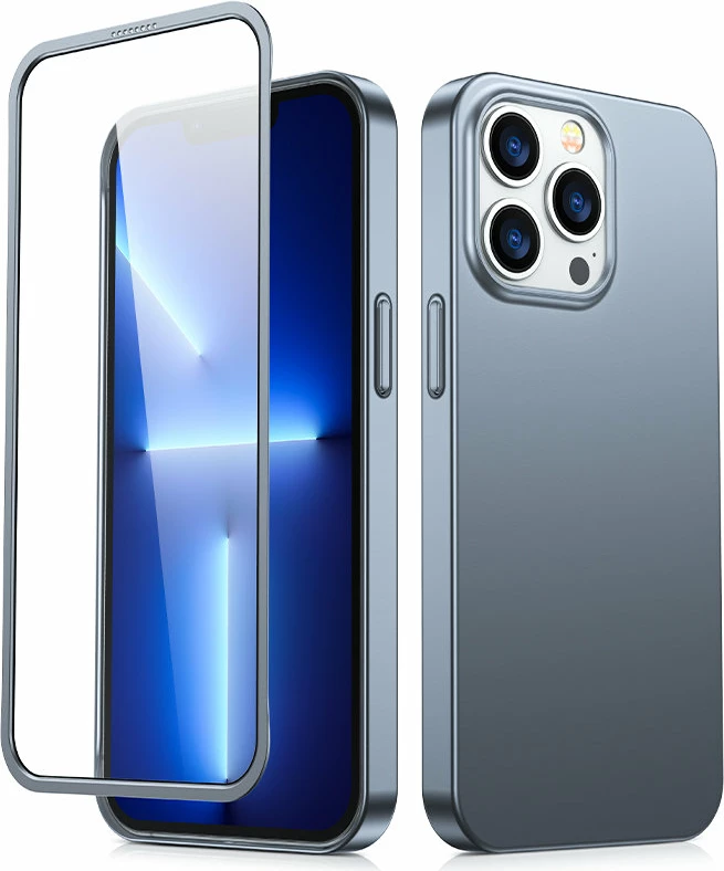 Mbështjellës Joyroom JR-BP935 për iPhone 13 Pro, 360 Full Case me xham të temperuar, Gri