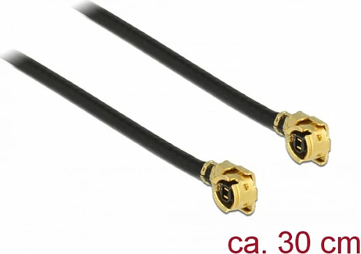 Kabllo antene DeLOCK mHF I (I-PEX) në mHF I, 0.3 m, 50Ω, këndore, e zezë