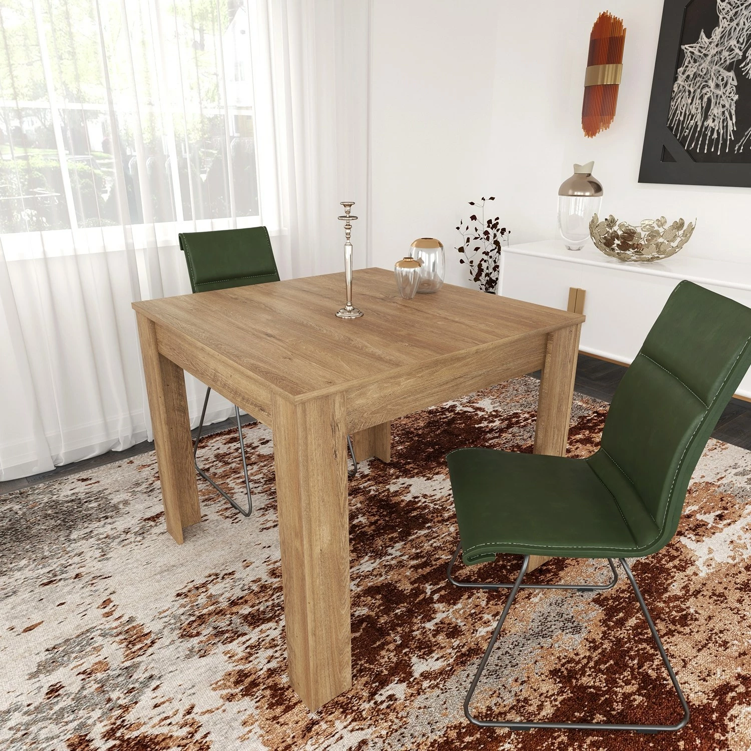Tavolinë ngrënieje, ngjyrë lisi, Hanah Home, 90cm