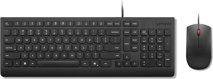 Set tastierë dhe maus Lenovo ESSENT.WIRED, me kabllo, zi
