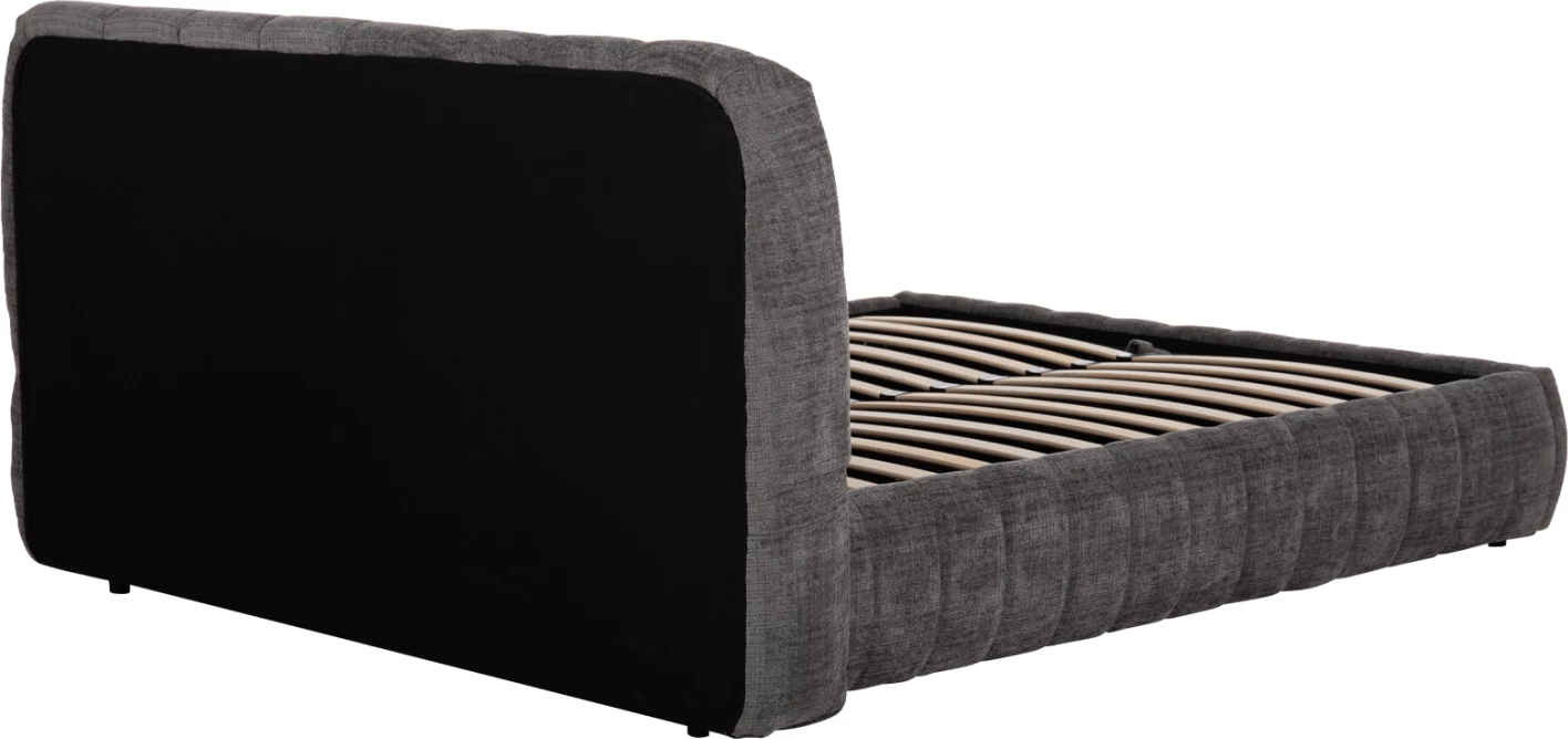 Shtrat dopio me depo WEYLON FH765.01, stof gri, për dyshek 160x200cm