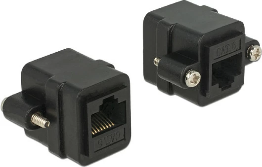Kopler rrjeti panel-mount DeLOCK RJ-45 (F-F) Cat6, i zi