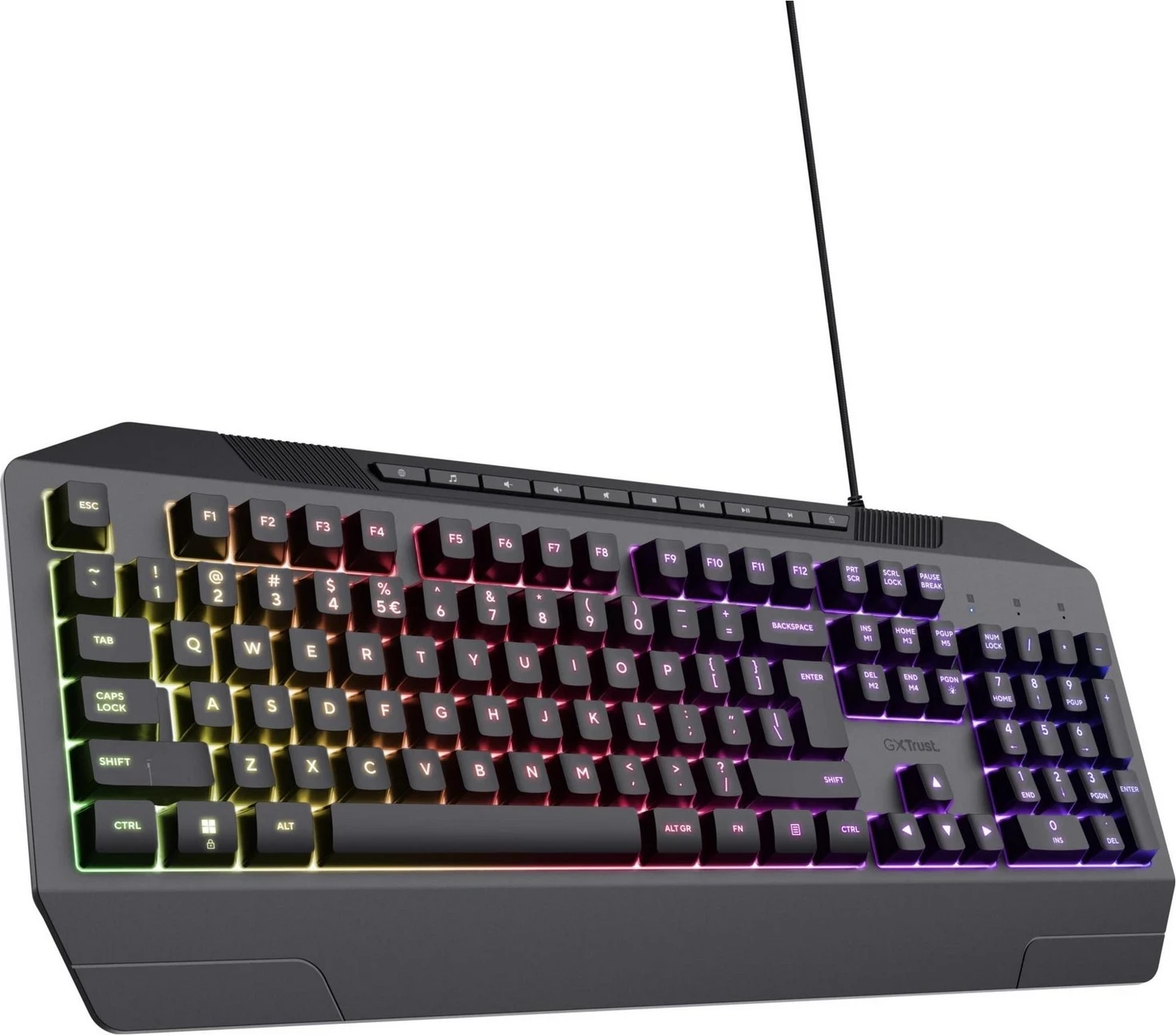 Tastierë për lojëra Trust GXT836 EVOCX, me ngjyra RGB