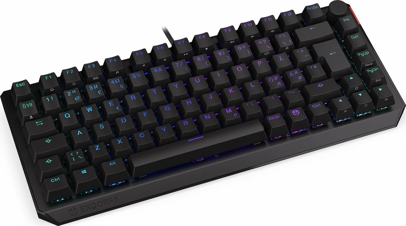 Tastierë mekanike gaming Endorfy Thock 75% EY5B007, Kailh Red, RGB, Nordic layout, wireless + USB-C, e zezë
