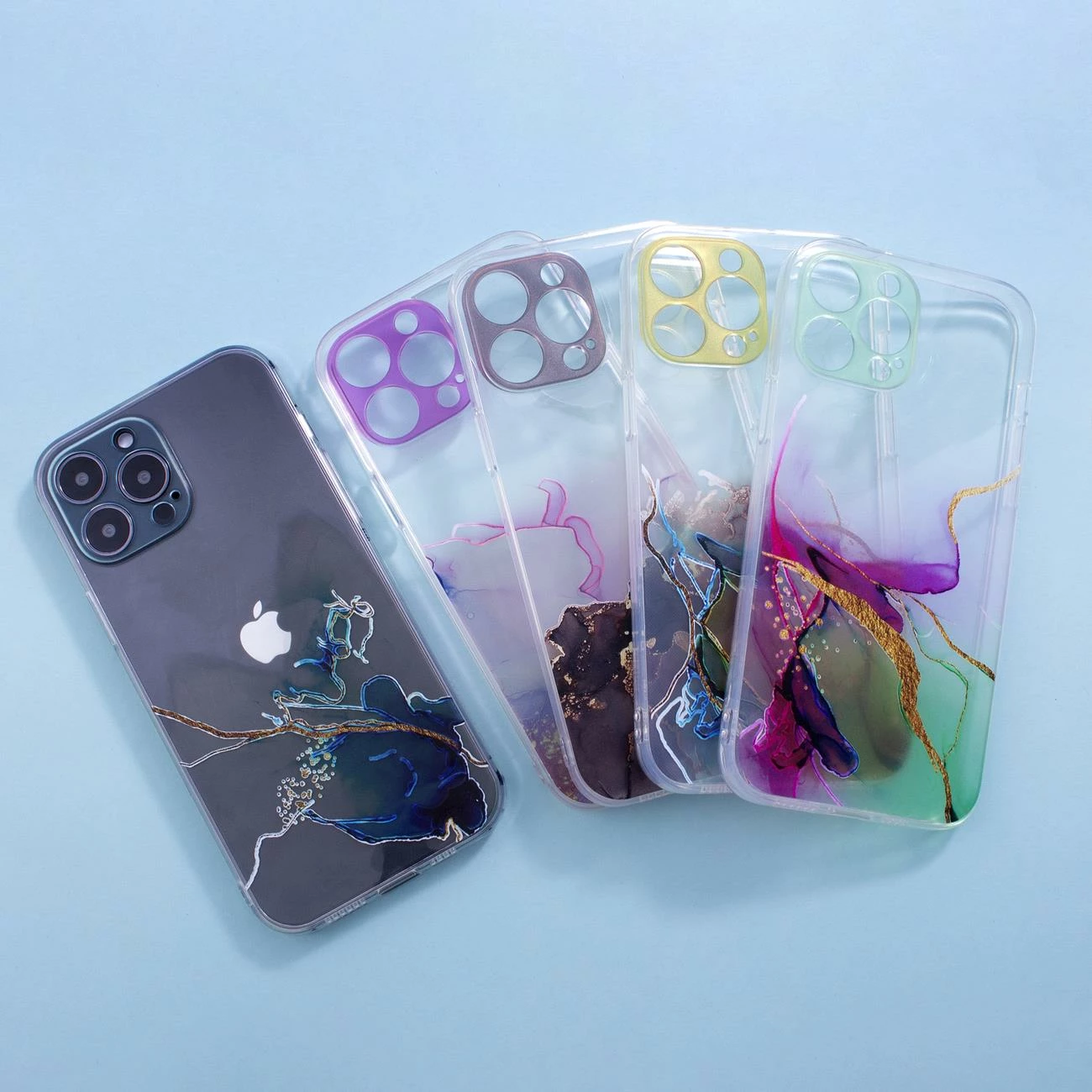 Mbështjellës Hurtel Marble Case për iPhone 12 Pro, TPU, Mint Marble