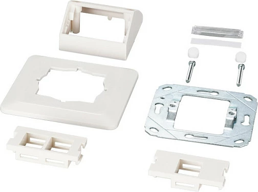 Set kornize multifunksionale EFB Elektronik, adapter Keystone 1/2 port, për HDMI/USB, i bardhë