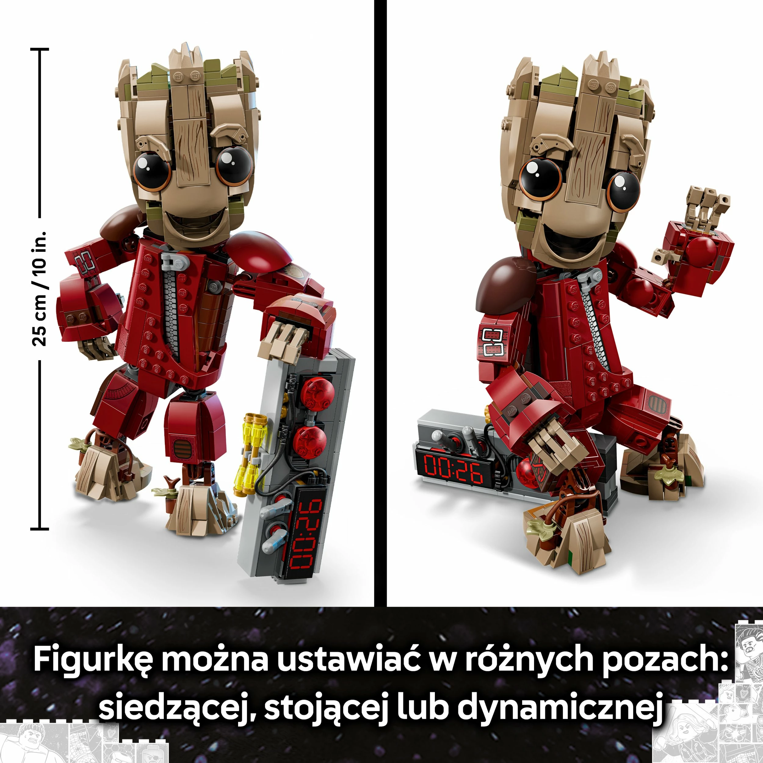 Set LEGO Marvel Groot në kostum Ravager 76341, 604 copë