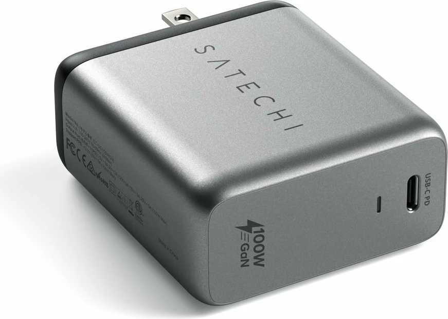 Satechi 100W USB-C PD Wall Charger Gallium Nitride (GaN) charging - Space Grey