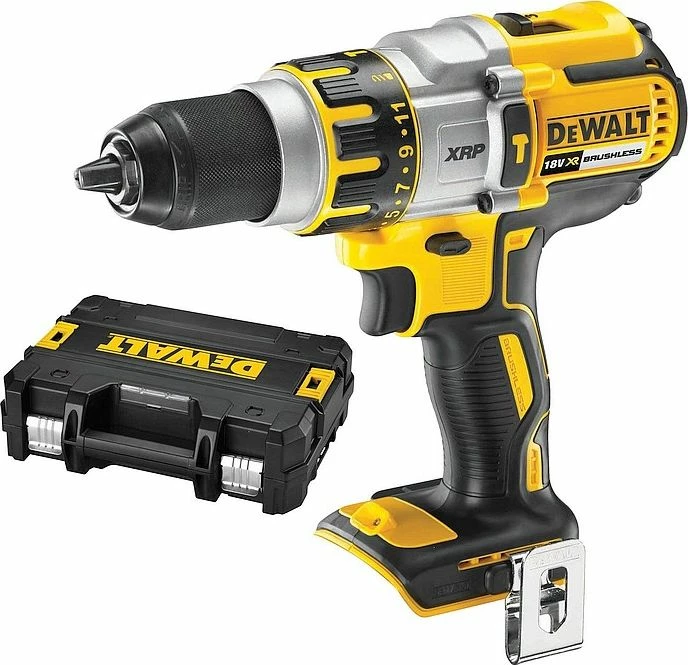 Trapan goditës me bateri DeWALT DCD996NT 18V, brushless, çak 13mm, 95Nm, me kuti TSTAK, pa bateri/karikues, verdhë/zi