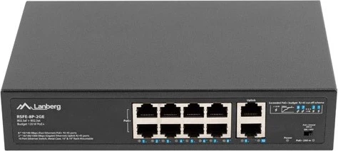 Switch PoE+ Lanberg RSFE-8P-2GE-120, i zi