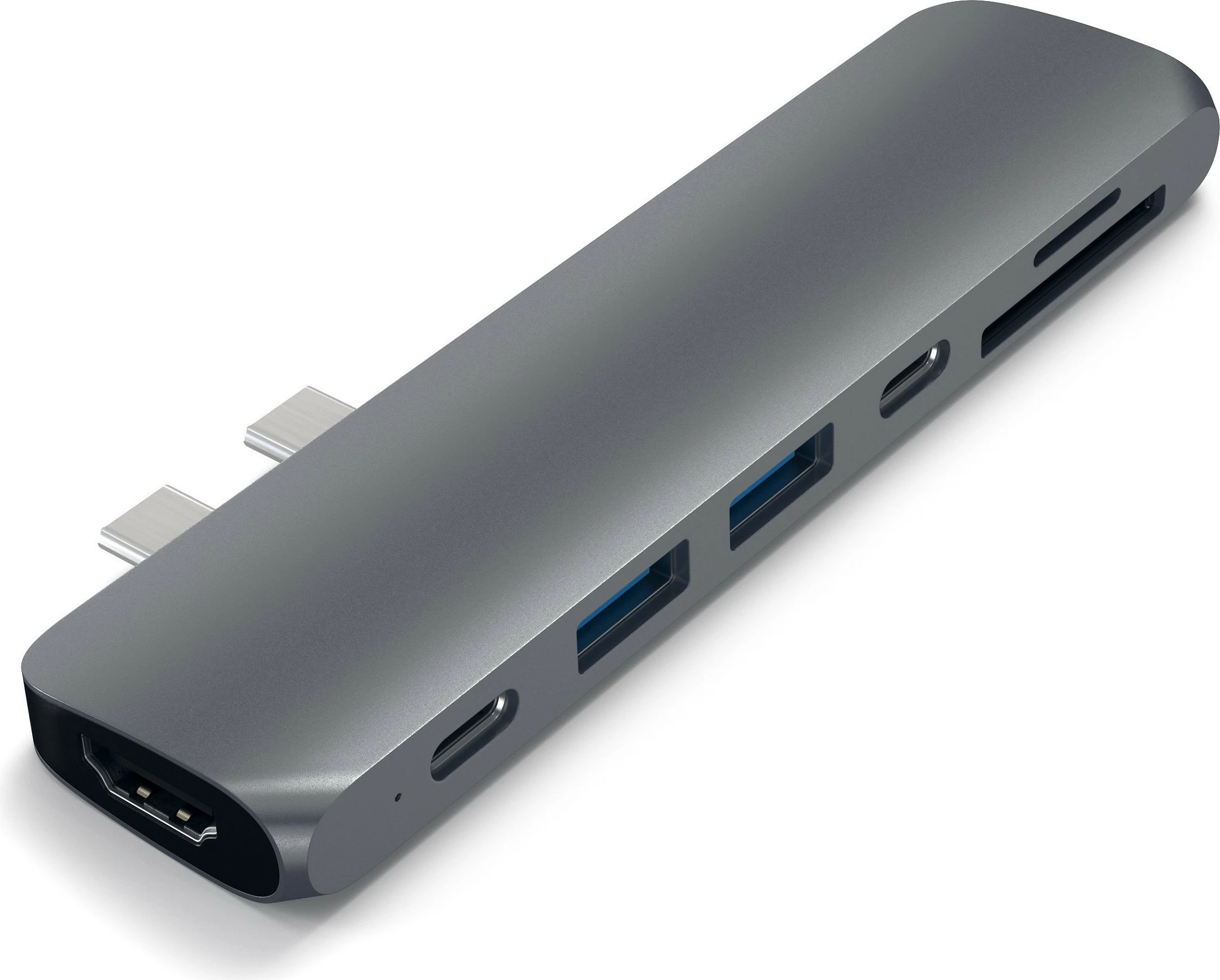 Hub USB-C Satechi 7-in-2 Adapter, HDMI 4K, USB-C PD, 2x USB-A, SD/microSD, Space Gray