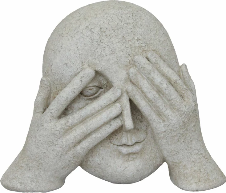 Dekor fytyre GLANCE, polirezine, ngjyrë e bardhë e zbehtë, 21.3x7x16.8cm