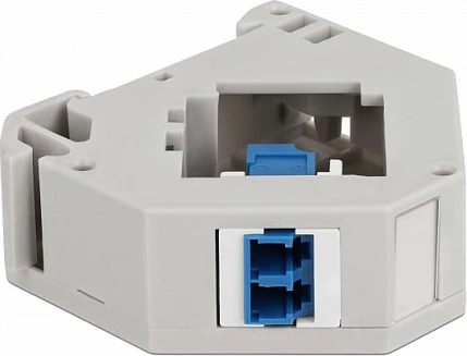 Adapter DIN rail DeLOCK Keystone LC Duplex femër-femër, blu/gri/bardhë