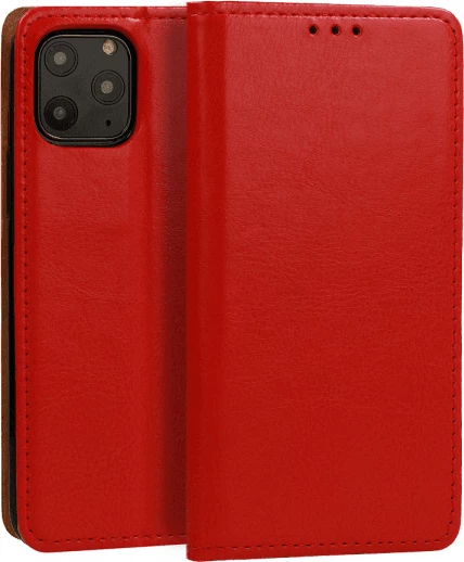 Mbështjellës flip lëkure ONASI 17183 për Samsung Galaxy A34, me magnet, stand dhe xhepa kartelash, i kuq