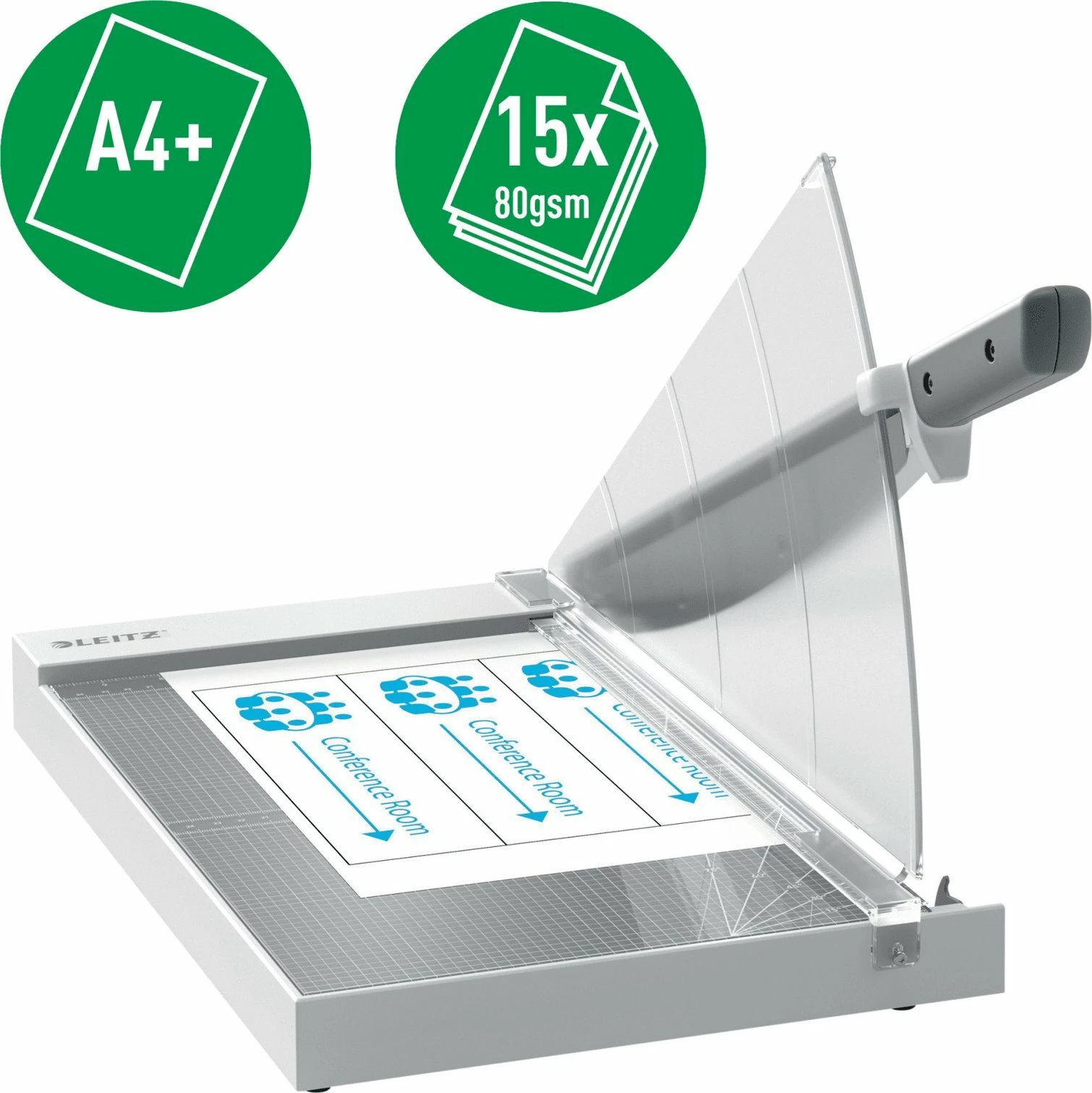 Gilotinë prerëse letre Leitz Precision Office A4+ X17512, 15 fletë, gri