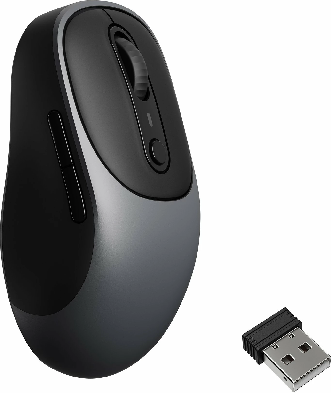 Maus Keychron BM24-C61 2400 DPI, Bluetooth/2.4GHz/USB-C, 6 butona, për të djathtë, zi/gri