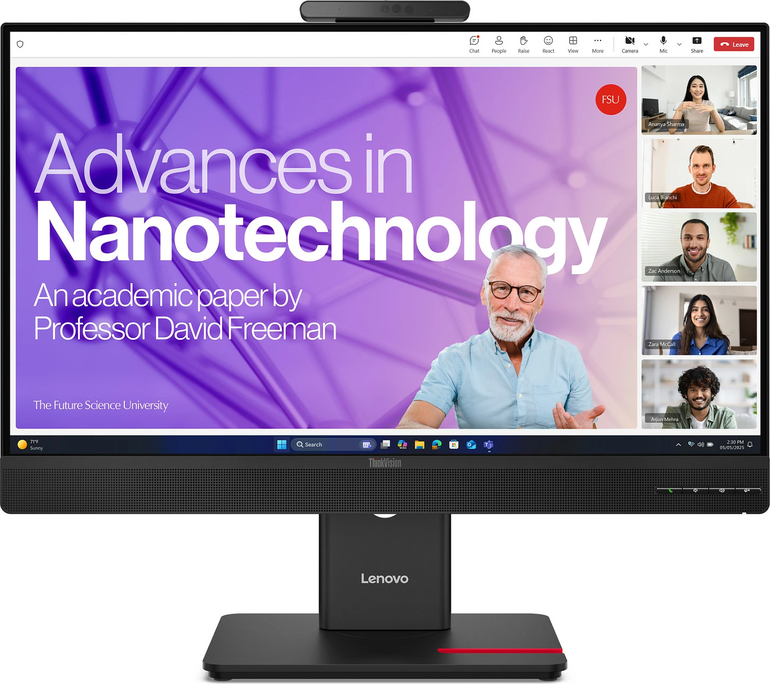 Monitor Lenovo ThinkVision T27QD-4v, 27", QHD 2560x1440, HDMI/DP/USB-C Dock, kamerë/mikrofon/altoparlantë, Eclipse Black