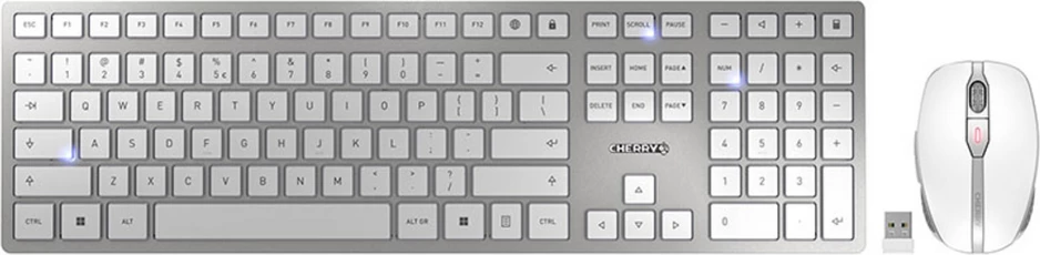 Set maus dhe tastierë Cherry DW 9100 SLIM (JD-9100EU-1), layout US-Int., argjend, set 2 copë