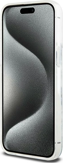 Mbështjellës DKNY Liquid Glitter Multilogo për iPhone 15 Pro Max, Bardhë