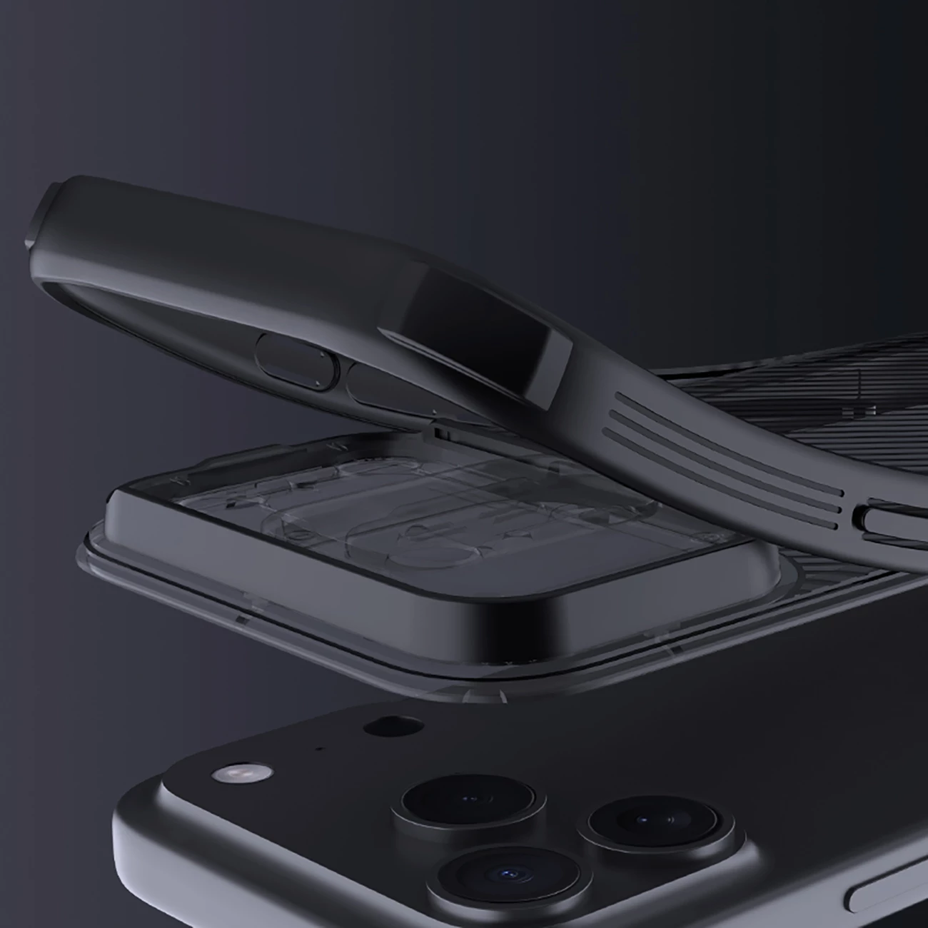 Mbështjellës Nillkin CamShield Pro për iPhone 17 Pro, MagSafe kompatibil, PC+TPU, transparent i zi