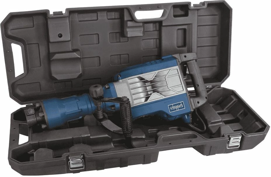 Çekiç demolimi Scheppach AB1900 1900W 60J, HEX 30mm, set me 2 daltë, valixhe me rrota