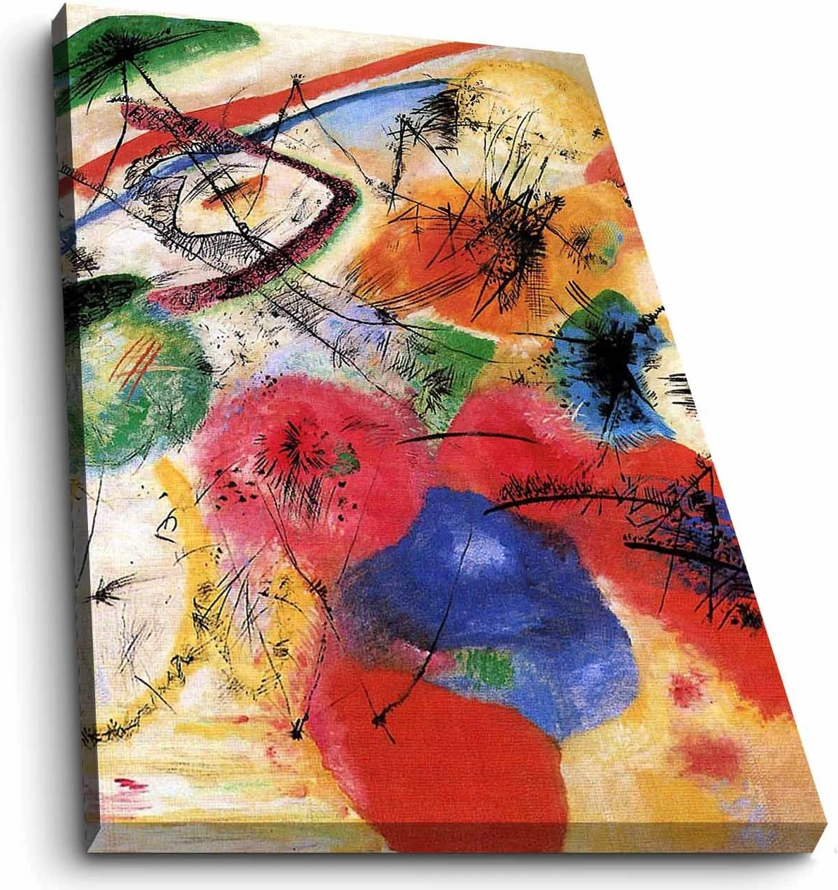 Pikturë dekorative në kanavacë, art i Kandinsky-t, shumëngjyrëshe, 70x100cm, 70100FAMOUSART-065