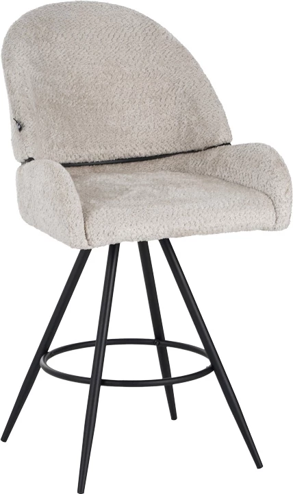 Karrige për bar rrotulluese Morea, ngjyrë bezhë, këmbë metalike të zeza, 68x66x82.5cm