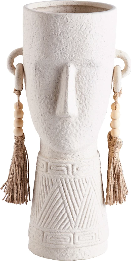 Vazo dekorative Eris, qeramike, ngjyrë bezhë, 20x17x40cm