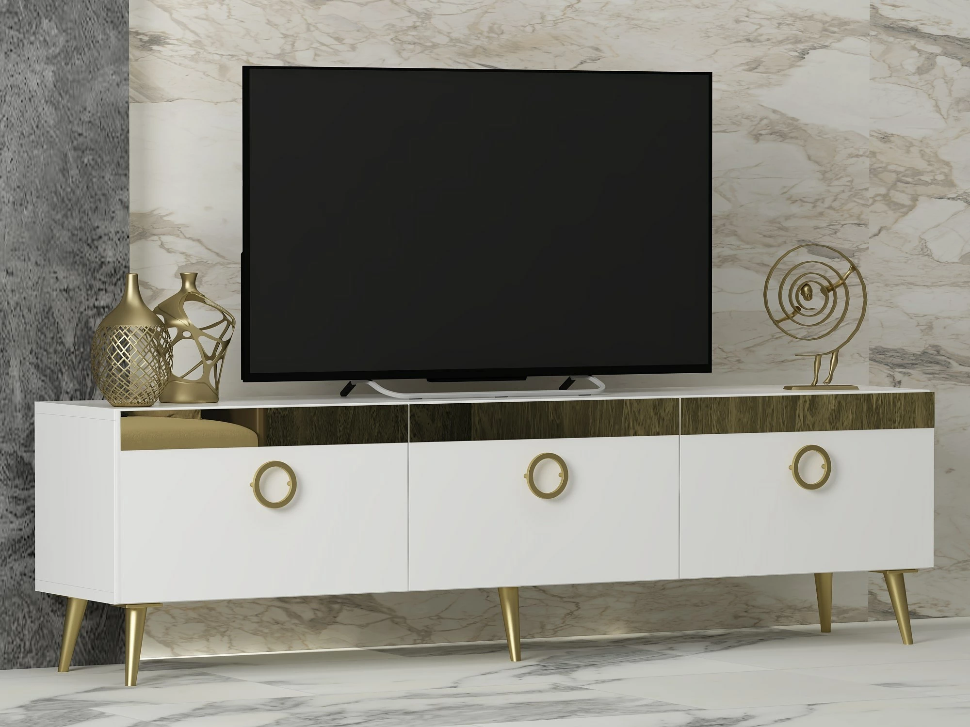 Komodë TV Hanah Home, Safar, e bardhë
