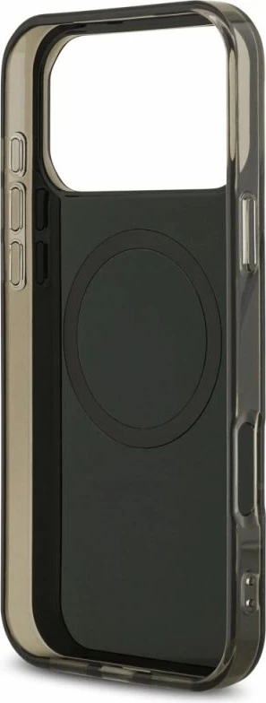 Kapak telefoni US Polo DH and Bottom Stripe Logo MagSafe për iPhone 17 Pro Max, i zi