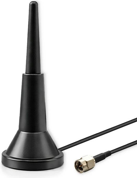 Antena 4G LTE me bazë magnetike, Qoltec 57058, 5 dBi, 600-2700 MHz, SMA, kabllo 3 m, e brendshme, e gjithanshme, e zezë