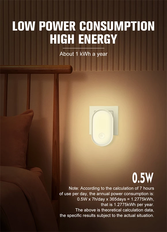 Dritë nate me sensor LDNIO Y2 LED 0.5 W 3500K prizë EU, e bardhë