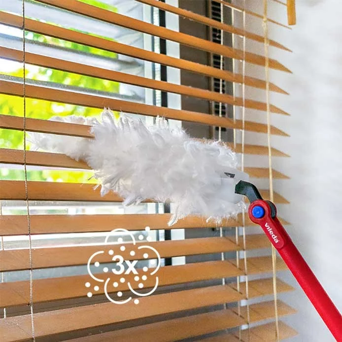 Set lopatë pluhuri me dorezë të gjatë Vileda Flex&Catch, 1 refill, Kuqe