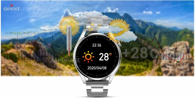 Smartwatch Giewont për meshkuj, argjendi