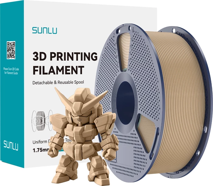 Filament për printim 3D Sunlu PLA+ 2.0 1.75 mm ±0.02 mm, Oak