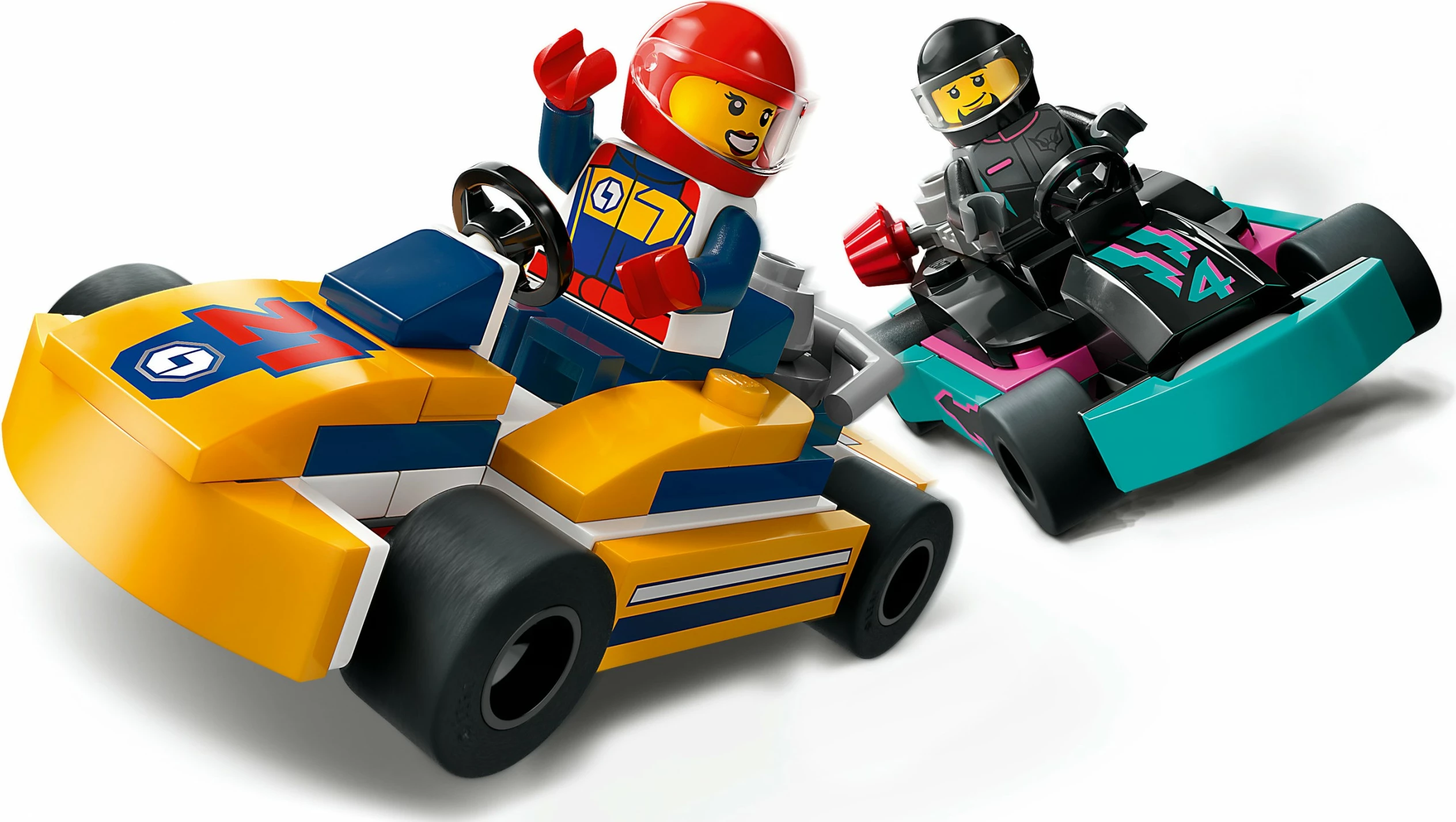 Set ndërtimi LEGO City Go-Karts dhe Shoferët e Garave 60400, 99 pjesë, shumëngjyrësh