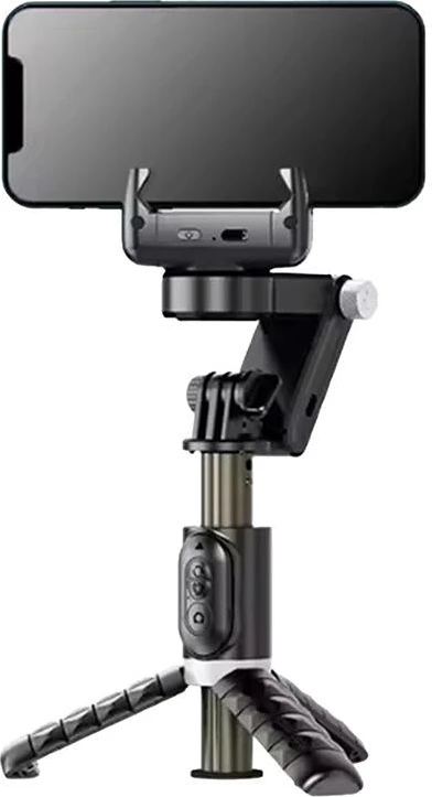 Gimbal me dritë APEXEL Q18, për celular, i zi