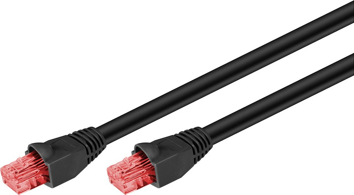 Kabllo rrjeti Goobay CAT6 Outdoor Patch, U/UTP, 10 m, e zezë