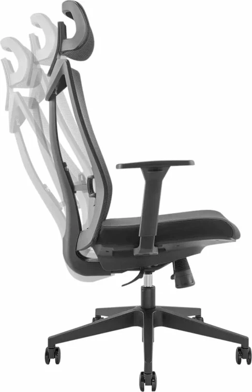 Karrige zyre UVI Focus UVIB001, ergonomike me rrjetë, me mbështetje koke, e zezë