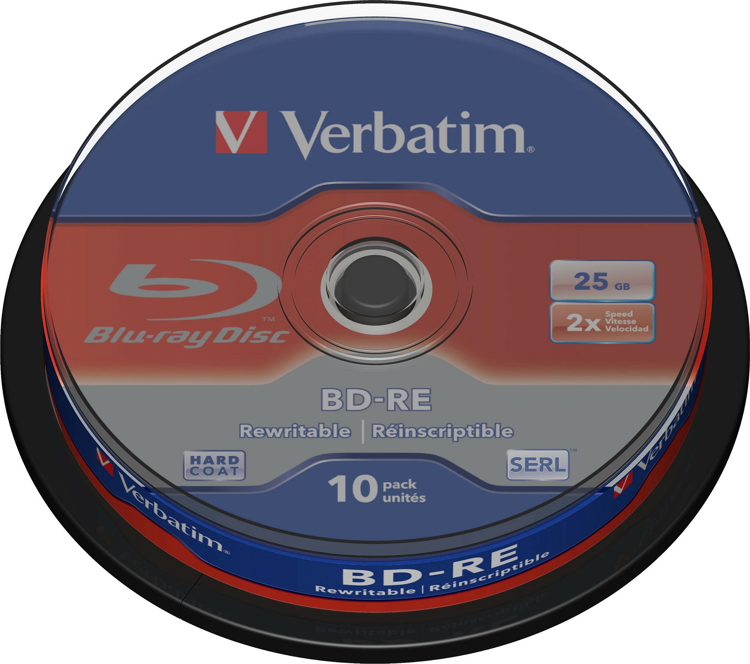 Disk Blu-ray Verbatim BD-RE, 25GB, 2x, 10 copë (Spindle)
