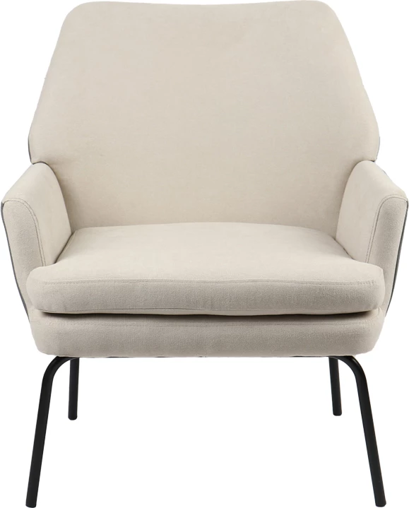 Fotel Kieran, pëlhurë bezhë-gri, këmbë të zeza, 67x89x86cm