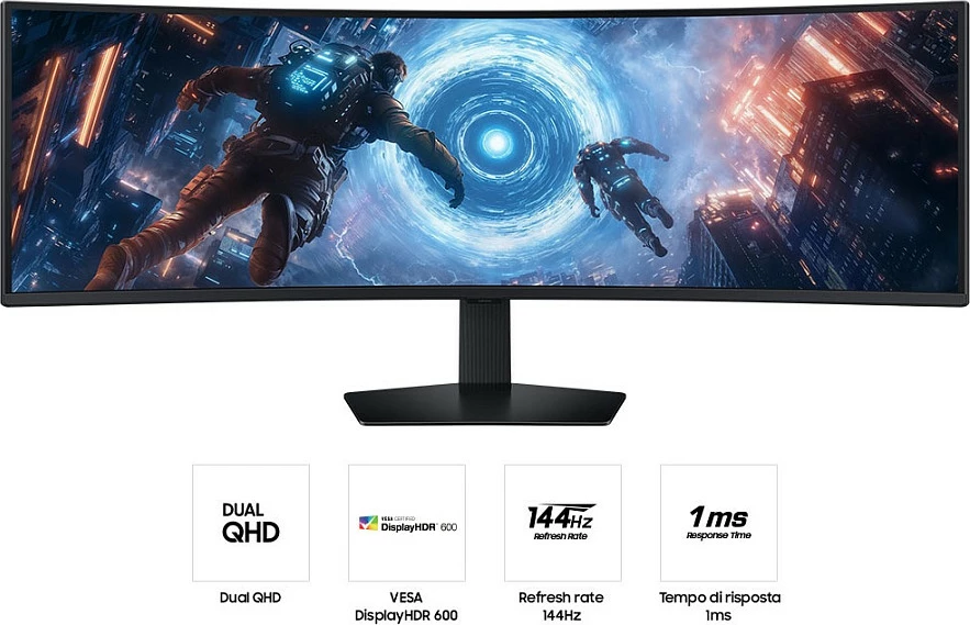 Monitor Samsung Odyssey G9 S49FG912EU, 49", Dual QHD 5120x1440, 1 ms, FreeSync Premium Pro, i zi