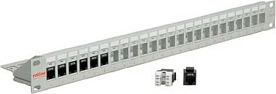 Patch panel ROLINE Keystone 19" Cat.6, 24 porta, UTP, Krone LSAplus, hirtë e çelët