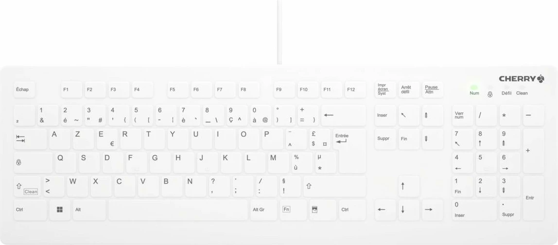 Tastierë mjekësore Cherry AK-C8112, AZERTY, e bardhë
