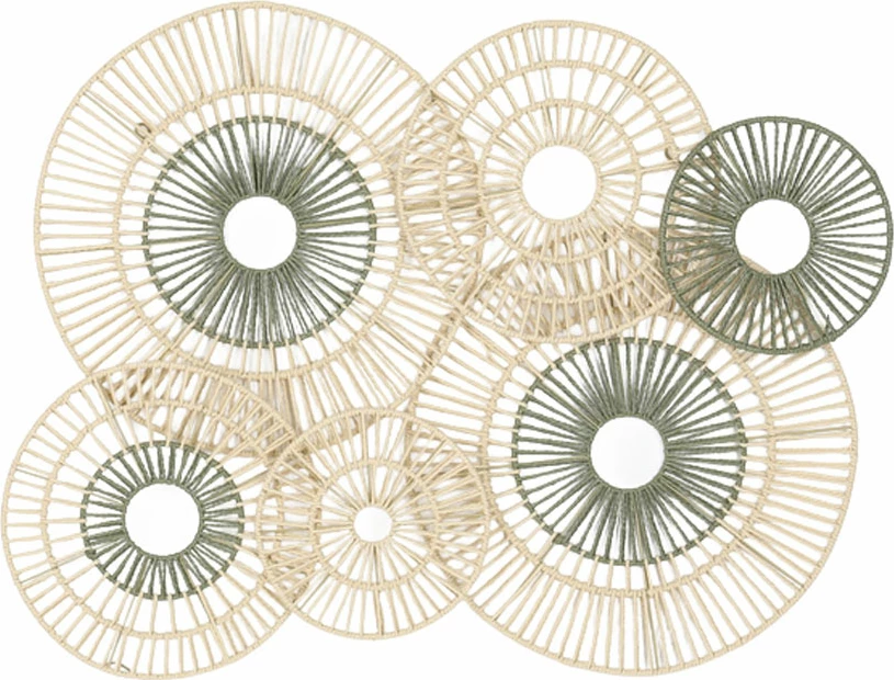 Dekor murale CIELA, letër, ngjyrë natyrale dhe mente, 101x8x77cm